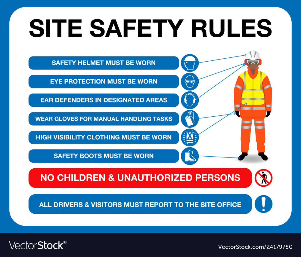 Site Safety Rules Board Otis Fire And Safety Shop